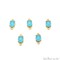 Gemstone Bracelet Charm, Oval 6x8mm Prong Setting, Gold Plated Double Bail, Connector Pendant, GemMartUSA (50310)